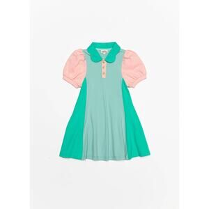 NWT Finding Foxtale Country Club Dress Sz 5 Aqua Pink Preppy Pique